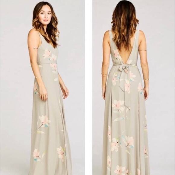 Show Me Your MuMu Jenn Maxi Dress Lily Showers Crisp Small NWT - Picture 1 of 9